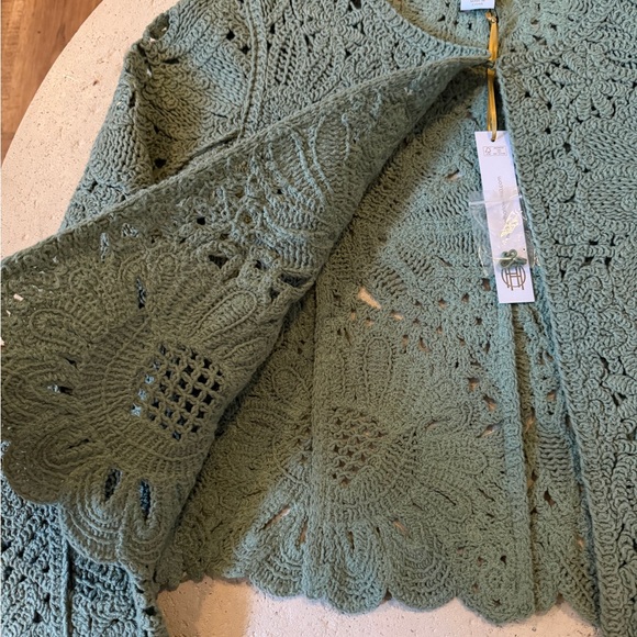 House of Harlow 1960 Teal Crochet Cardigan NWT - Picture 5 of 5